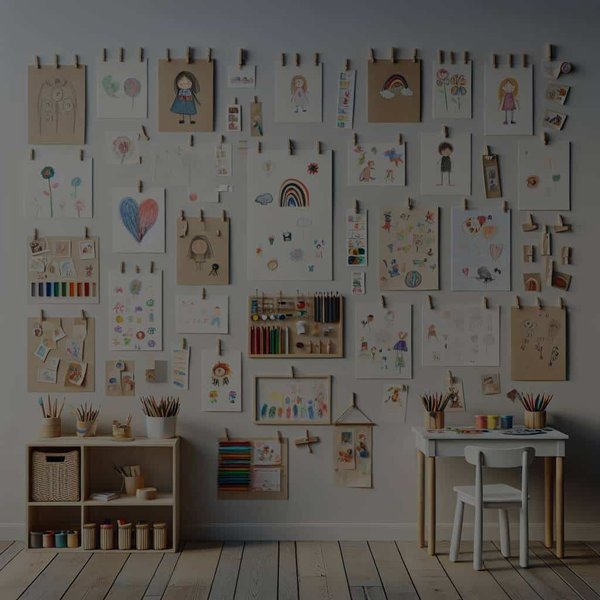 Comment créer un mur d'exposition artistique pour les dessins d'enfants?